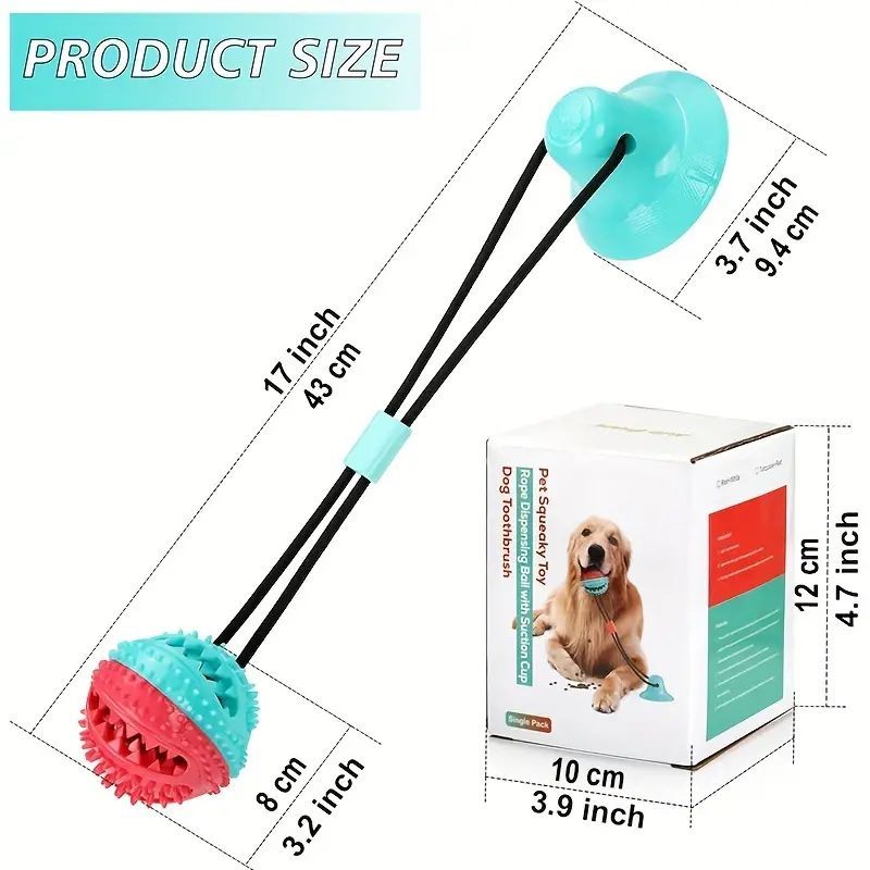 Interactive Dog Puzzle Toy with Suction Cup - Durable Chew-Resistant Rope for Tug of War & Mental Stimulation, Ideal for All Breeds