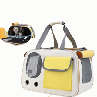 Portable Pet Carrier - Ventilated, Foldable, Space Capsule Design, Single-Shoulder Bag for Easy Travel - Perfect for Cats & Small Dog