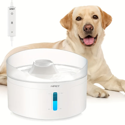 NPET (1.4 Gal) Large Automatic Pet Water Fountain for Dogs & Cats - USB-Powered, Button Control, Splatter Guard, 3-Layer Filtration System