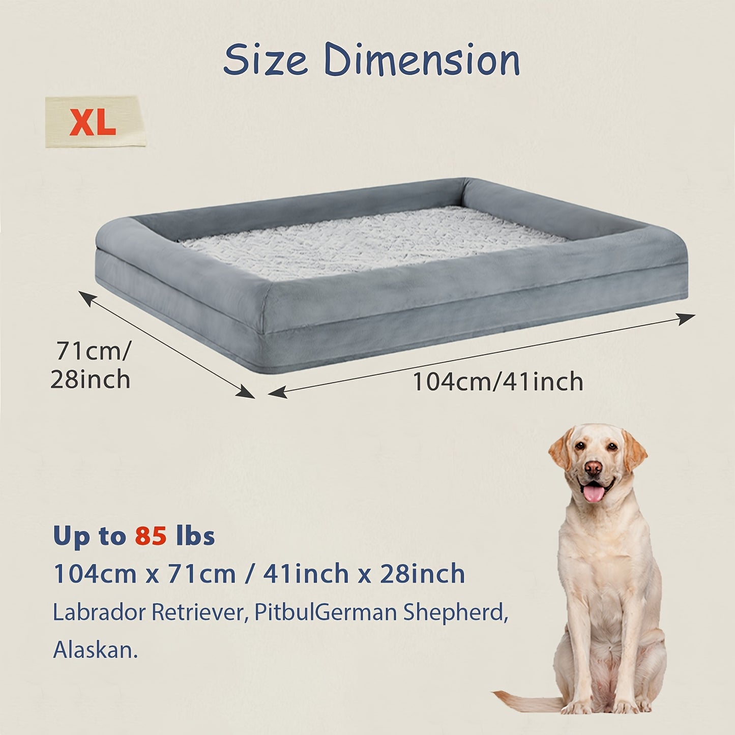 Magnolia Sofa Dog Bed, Removable And Washable Large Dog Bed  Soft Plush Dog Pad Surface, For Large, Medium, Small, Dogs.