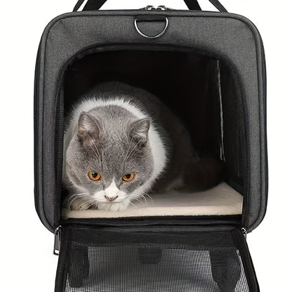 Extra Large Foldable Pet Travel Carrier with Detachable Design - Spacious & Secure Nylon Trolley Case