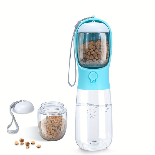 Large Capacity Portable Pet Water Bottle with Food Container