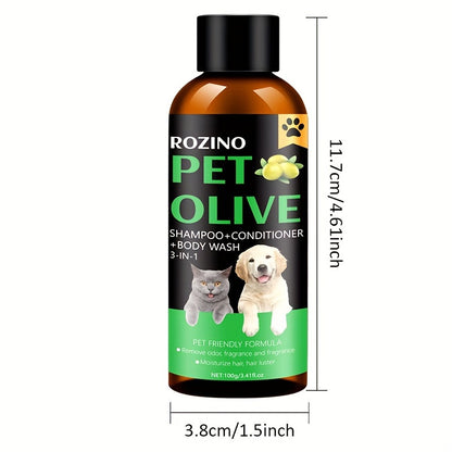 3-in-1 Hydrating ROZINO Pet Grooming Shampoo & Conditioner