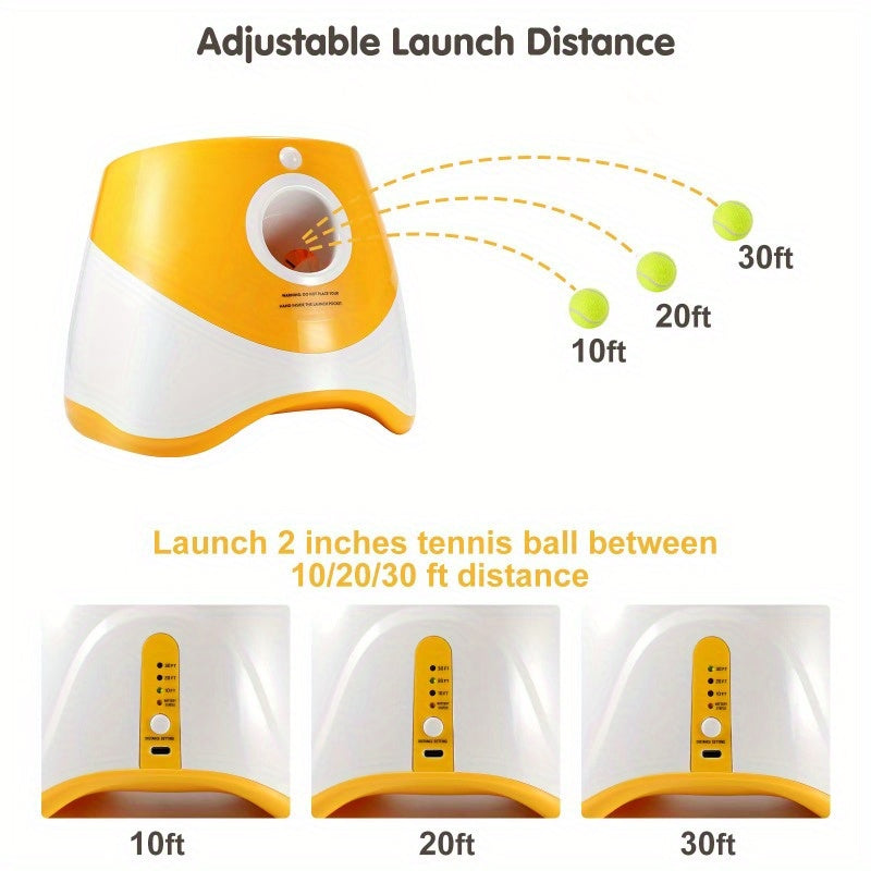 3 Tennis Ball Automatic Dog Ball Launcher - Interactive Pet Toy For Fetch Training And Exercise