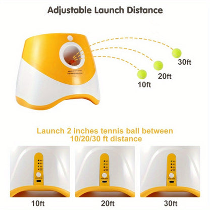 3 Tennis Ball Automatic Dog Ball Launcher - Interactive Pet Toy For Fetch Training And Exercise