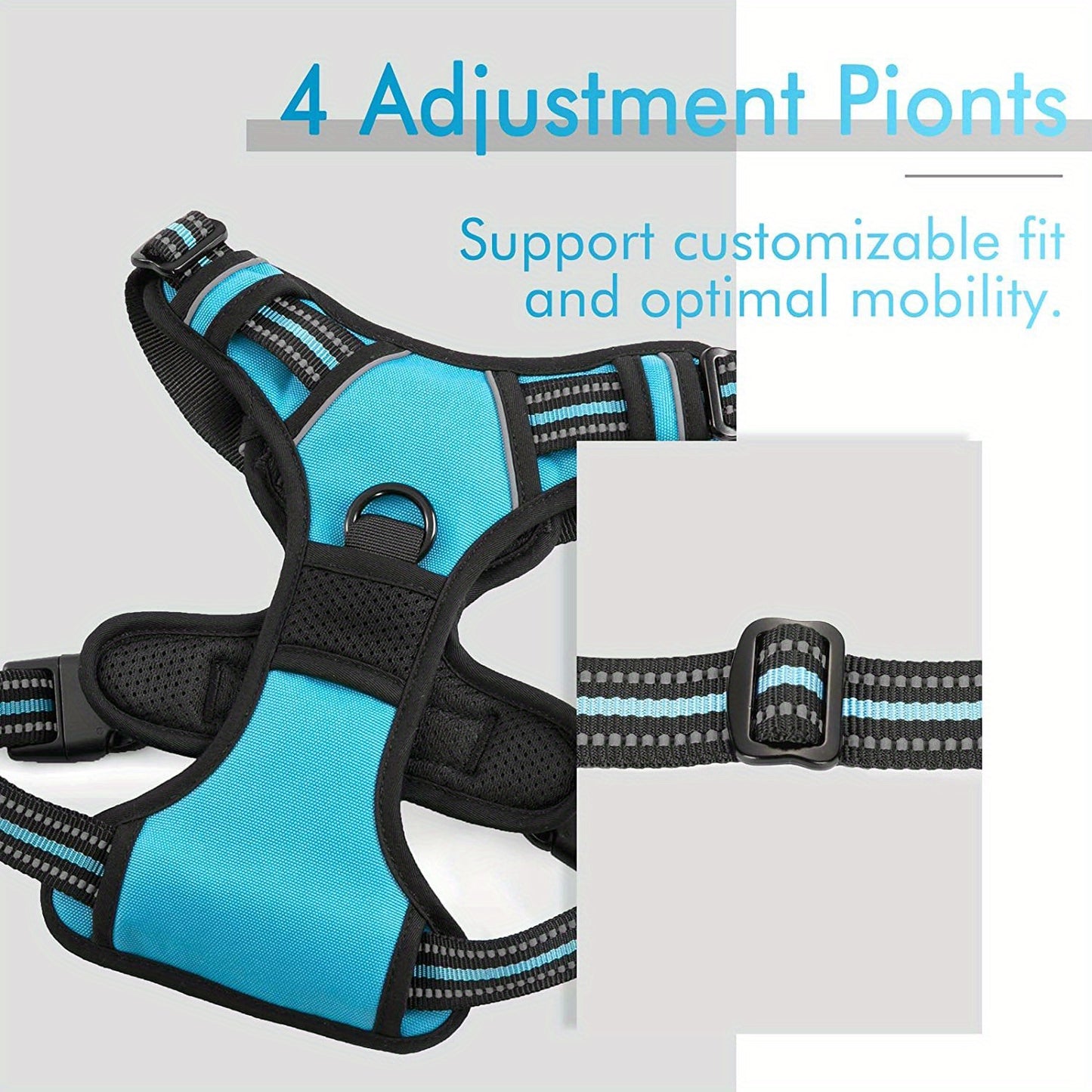 Magnolia 2pcs No Pull Dog Harness for Large Dogs