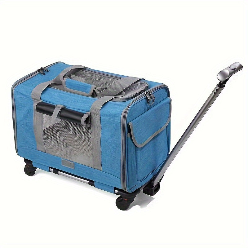 Extra Large Foldable Pet Travel Carrier with Detachable Design - Spacious & Secure Nylon Trolley Case