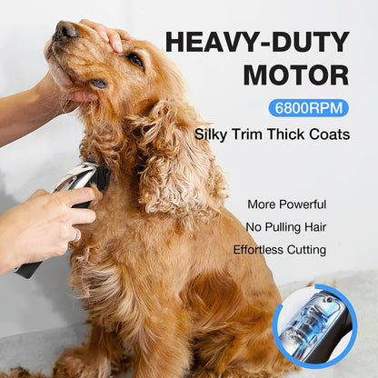 FuzzyFix Dog Grooming Clippers Kit - Low Noise Cordless Trimmer For Thick Coat