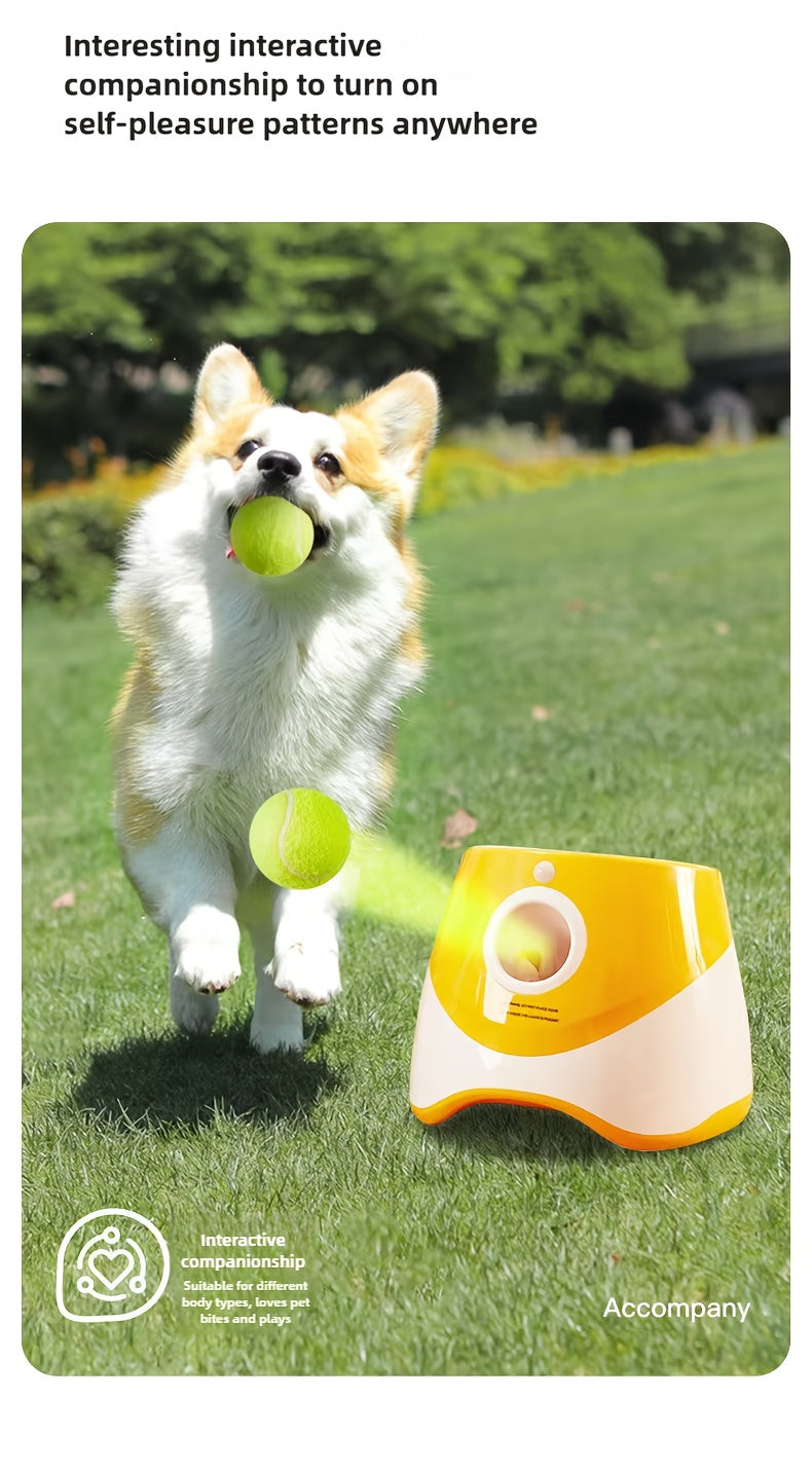 3 Tennis Ball Automatic Dog Ball Launcher - Interactive Pet Toy For Fetch Training And Exercise