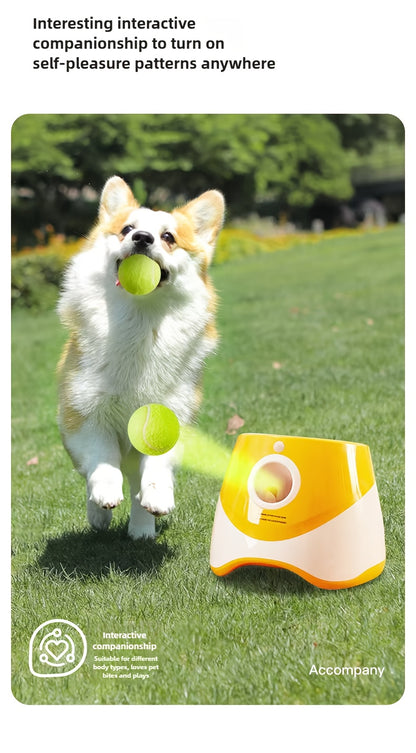 3 Tennis Ball Automatic Dog Ball Launcher - Interactive Pet Toy For Fetch Training And Exercise