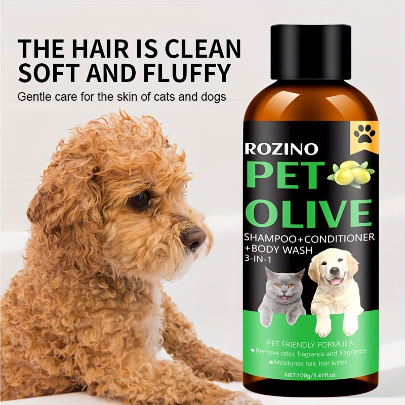 3-in-1 Hydrating ROZINO Pet Grooming Shampoo & Conditioner