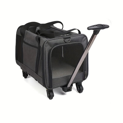 Extra Large Foldable Pet Travel Carrier with Detachable Design - Spacious & Secure Nylon Trolley Case