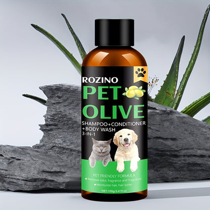 3-in-1 Hydrating ROZINO Pet Grooming Shampoo & Conditioner