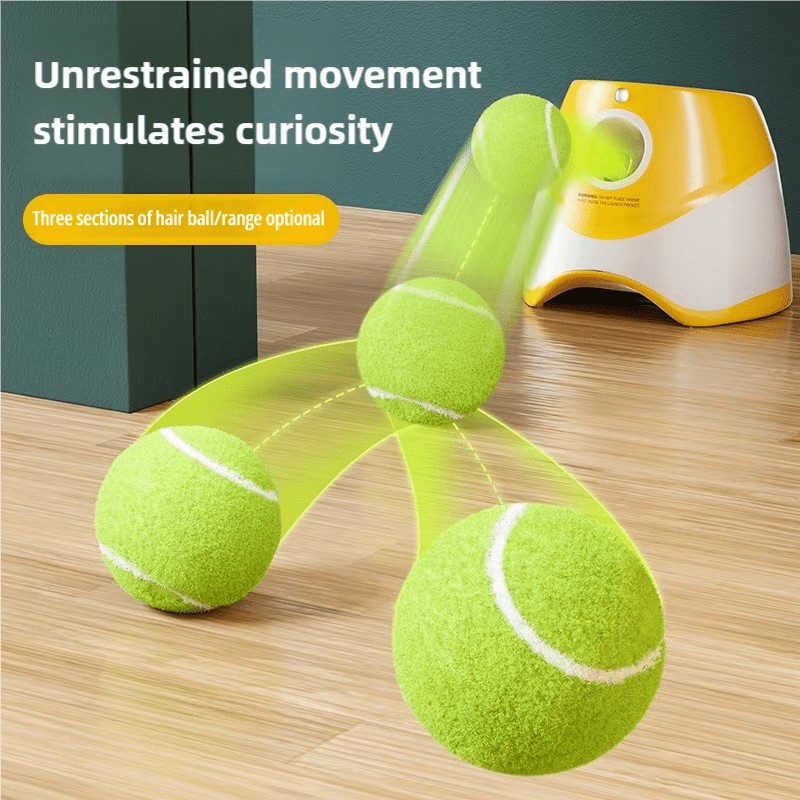 3 Tennis Ball Automatic Dog Ball Launcher - Interactive Pet Toy For Fetch Training And Exercise