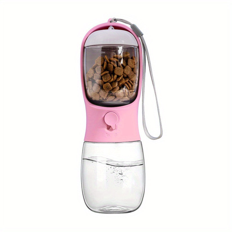 Large Capacity Portable Pet Water Bottle with Food Container