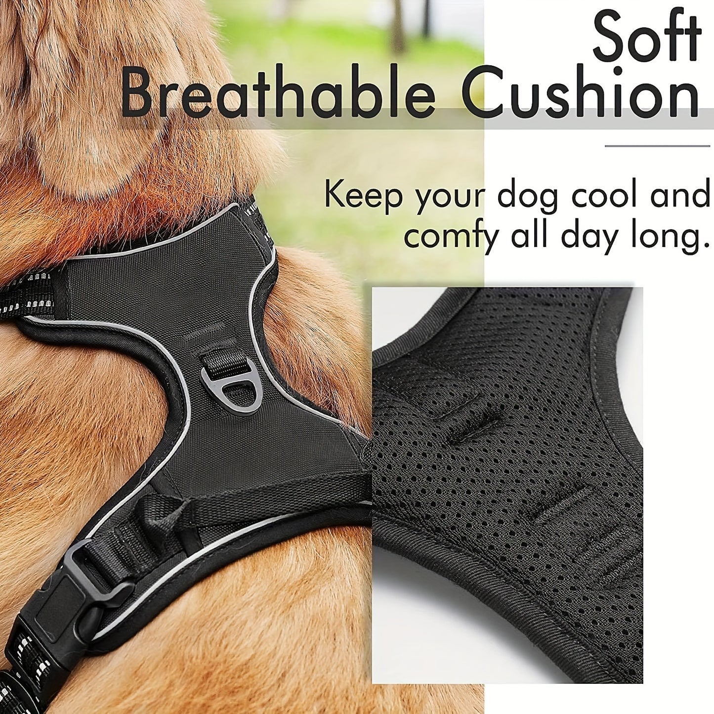 Magnolia 2pcs No Pull Dog Harness for Large Dogs