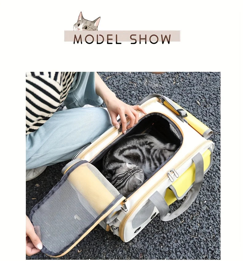 Portable Pet Carrier - Ventilated, Foldable, Space Capsule Design, Single-Shoulder Bag for Easy Travel - Perfect for Cats & Small Dog