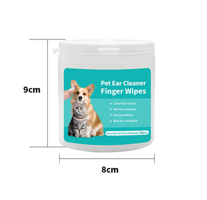 Dog Teeth Cleaning Finger Wipes Disposable Finger Wet Wipes Super Soft Oral Care Toothbrushes 50Pcs Dog Ear Wipes Pet Supplies