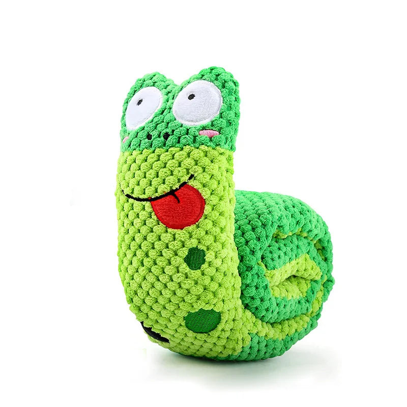 Indestructible Snail Plush Sound Squeaky Dog Toy