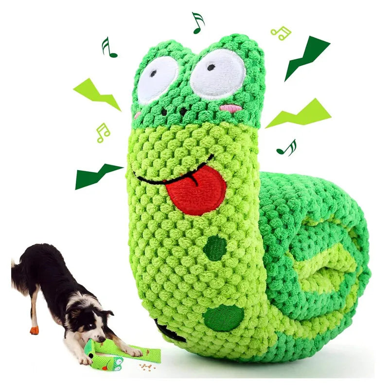 Indestructible Snail Plush Sound Squeaky Dog Toy