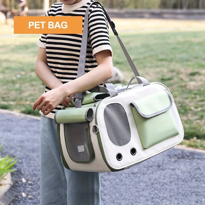 Portable Pet Carrier - Ventilated, Foldable, Space Capsule Design, Single-Shoulder Bag for Easy Travel - Perfect for Cats & Small Dog