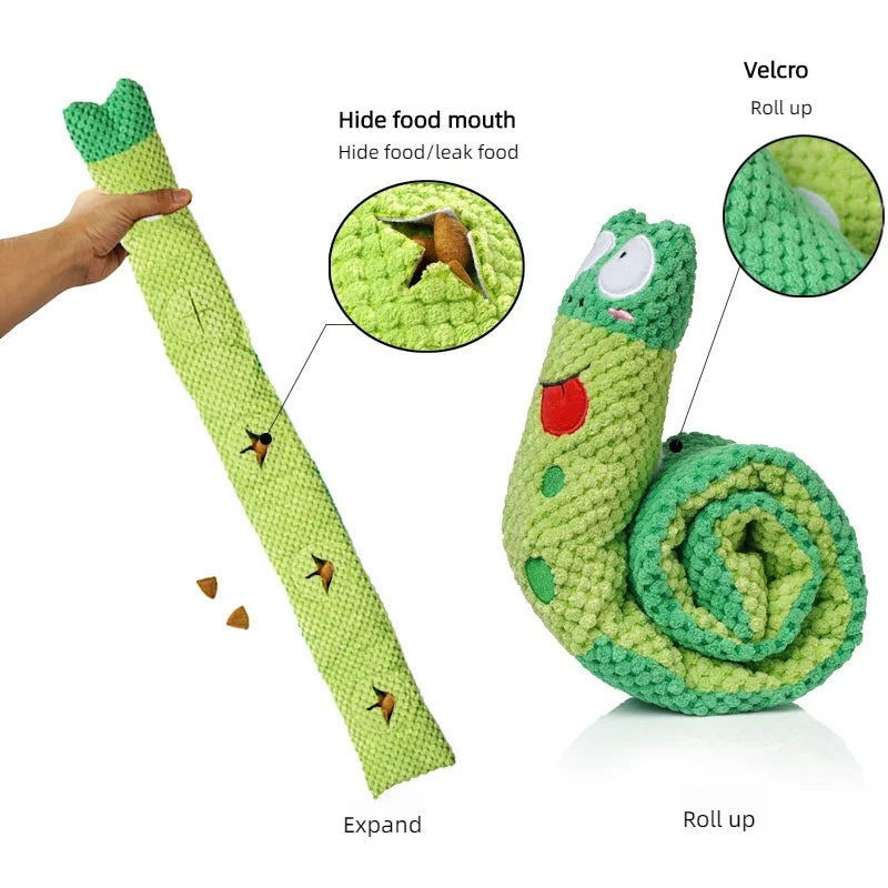 Indestructible Snail Plush Sound Squeaky Dog Toy