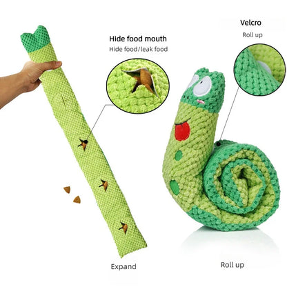 Indestructible Snail Plush Sound Squeaky Dog Toy