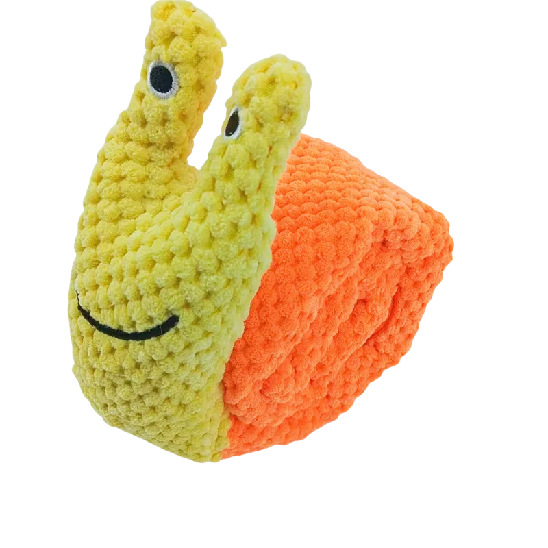 Indestructible Snail Plush Sound Squeaky Dog Toy