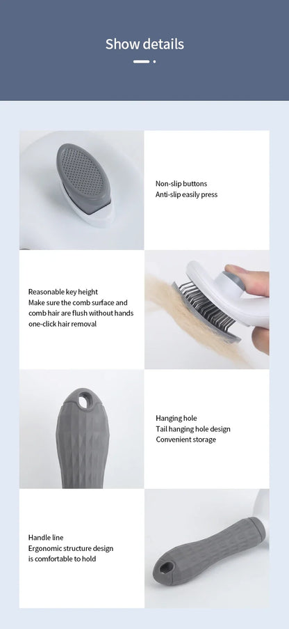 Pet Hair Brush Grooming and Stainless Steel Comb For Long Hair Dog Cleaning Pets Cat Dog Accessories