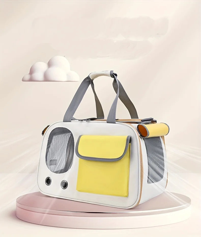 Portable Pet Carrier - Ventilated, Foldable, Space Capsule Design, Single-Shoulder Bag for Easy Travel - Perfect for Cats & Small Dog