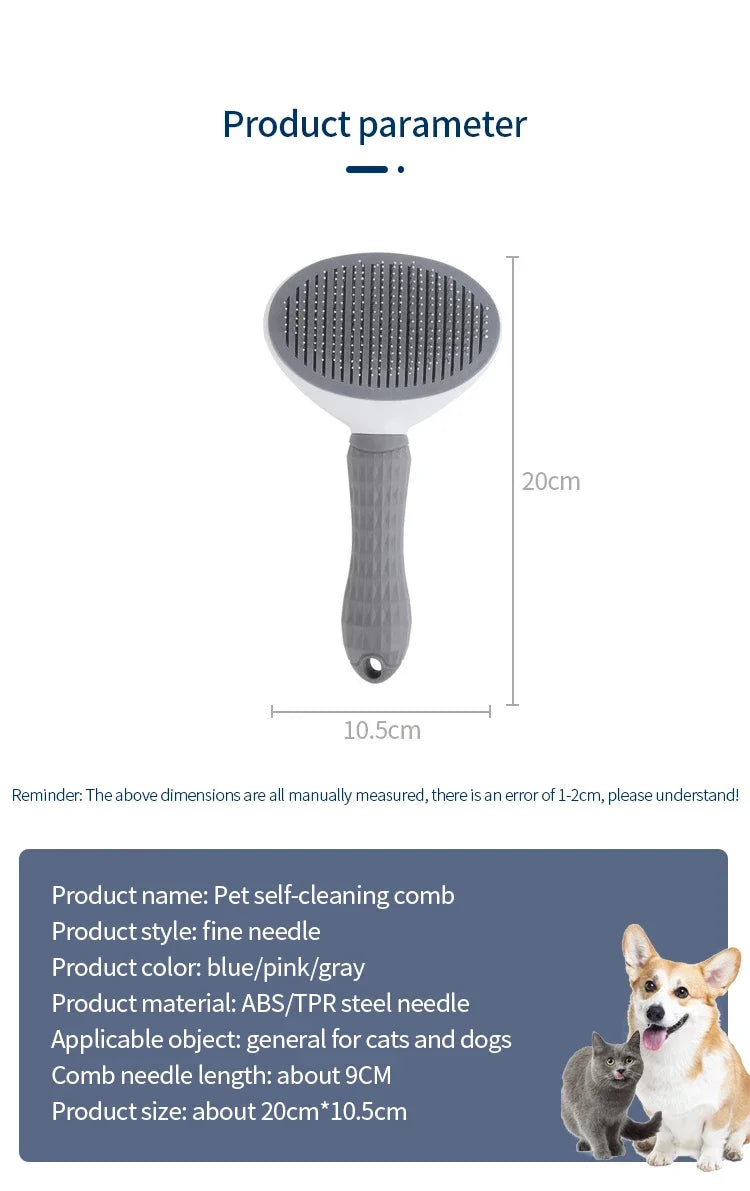 Pet Hair Brush Grooming and Stainless Steel Comb For Long Hair Dog Cleaning Pets Cat Dog Accessories