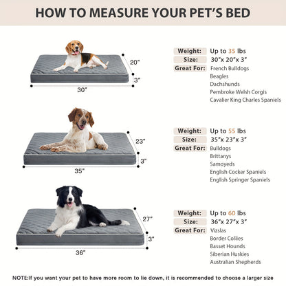 [Waterproof Orthopedic Dog Bed]  Large and Extra Large Waterproof Orthopedic Dog Bed - Removable Washable Cover & Anti-Slip Bottom for Large Dogs