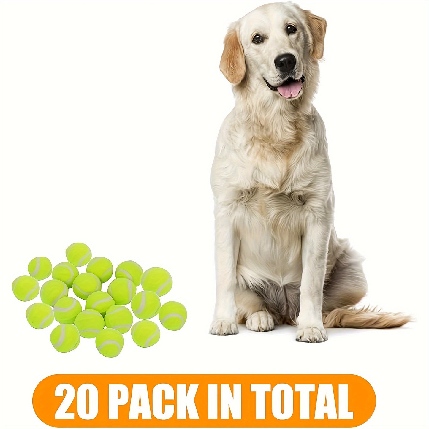 20 Pack Mini Tennis Balls for Small Breed Dogs - Fun Pet Toys for Playing, Training, and Interactive Games - Durable, Bouncy, and Safe 2 Inch