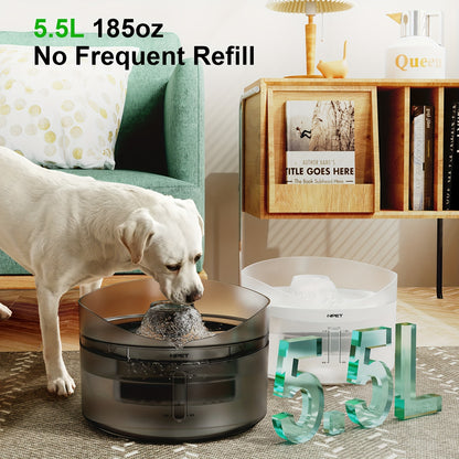 NPET (1.4 Gal) Large Automatic Pet Water Fountain for Dogs & Cats - USB-Powered, Button Control, Splatter Guard, 3-Layer Filtration System