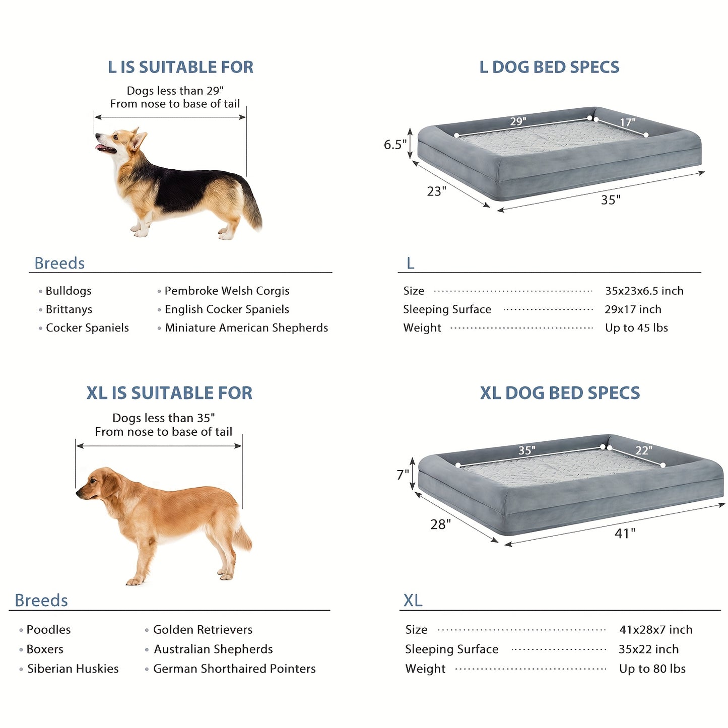 Magnolia Sofa Dog Bed, Removable And Washable Large Dog Bed  Soft Plush Dog Pad Surface, For Large, Medium, Small, Dogs.