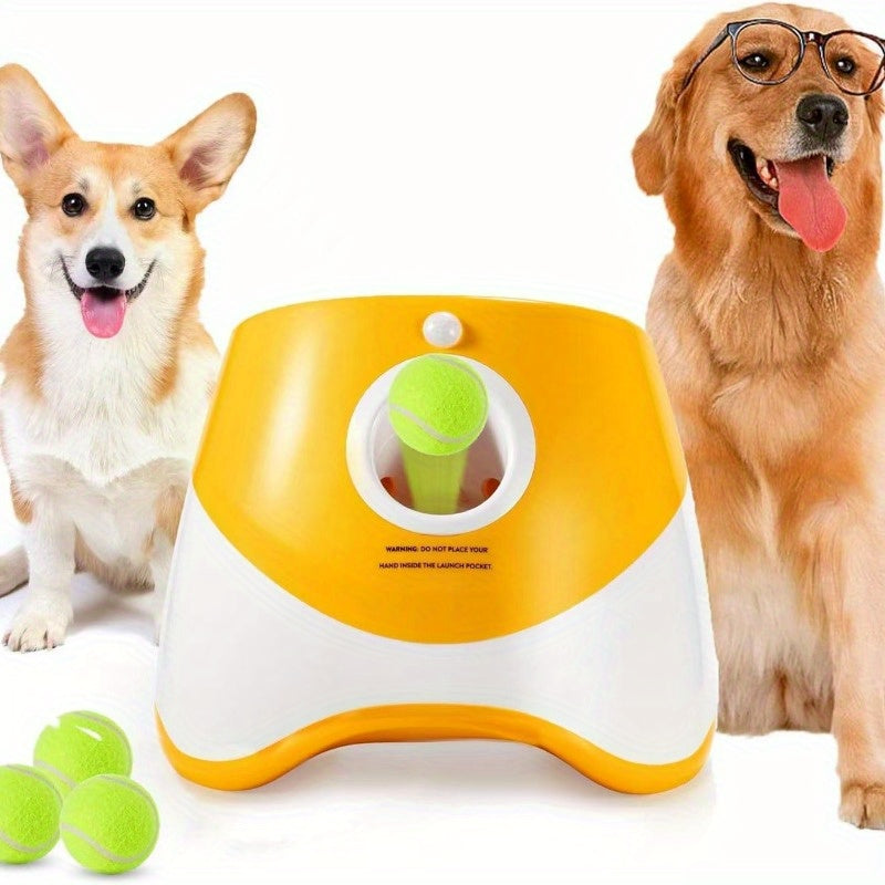 3 Tennis Ball Automatic Dog Ball Launcher - Interactive Pet Toy For Fetch Training And Exercise