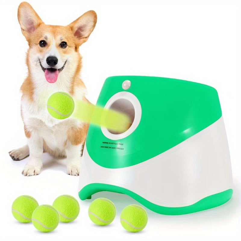 3 Tennis Ball Automatic Dog Ball Launcher - Interactive Pet Toy For Fetch Training And Exercise