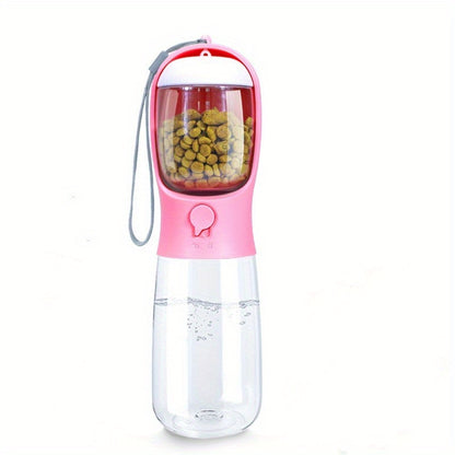 Large Capacity Portable Pet Water Bottle with Food Container