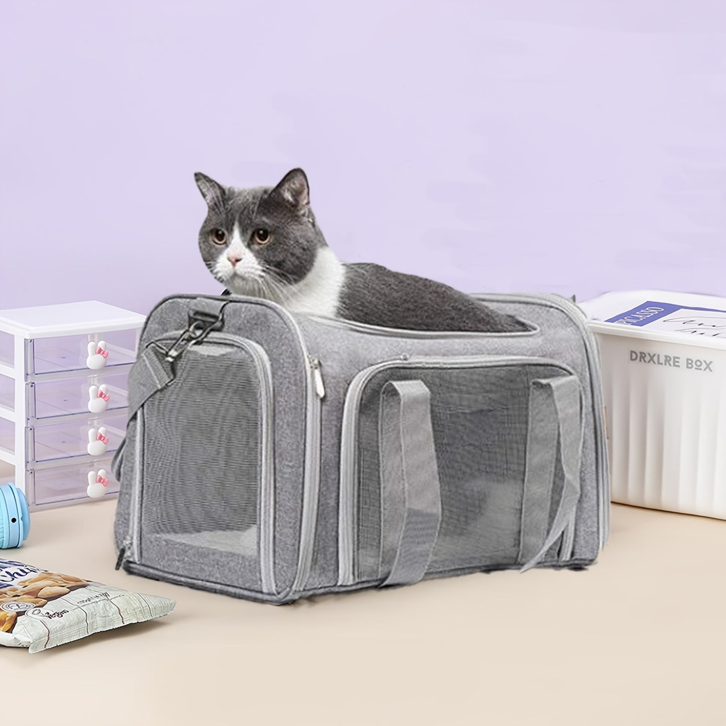 Airline-Approved Portable Pet Carrier Bag with Plush Mat – Spacious, Ventilated Travel Companion for Small to Medium Pets Up to 15 lbs