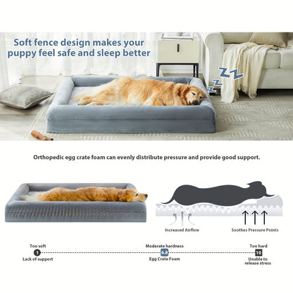 Magnolia Sofa Dog Bed, Removable And Washable Large Dog Bed  Soft Plush Dog Pad Surface, For Large, Medium, Small, Dogs.