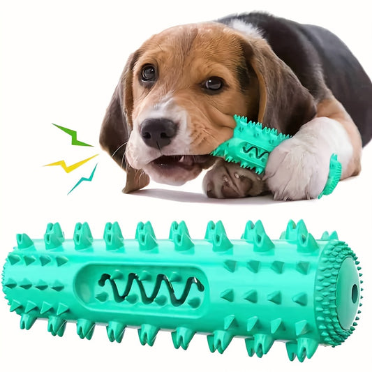 Durable Dog Chew Toy Toothbrush Stick - Teeth Cleaning Dental Care, Soft Textured Rubber for Small to Large Breeds, Promotes Healthy Gums and Fresh Breath, Dog Toys for Aggressive Chewers