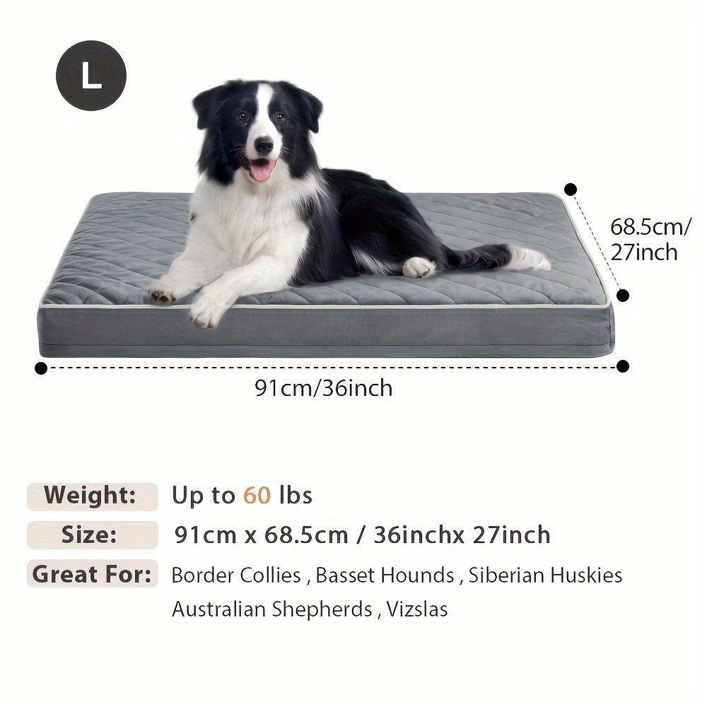 [Waterproof Orthopedic Dog Bed]  Large and Extra Large Waterproof Orthopedic Dog Bed - Removable Washable Cover & Anti-Slip Bottom for Large Dogs