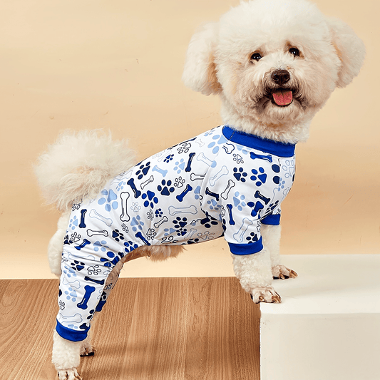 Small to Medium Breeds Comfy Breathable Printed Dog Pajamas - Adorable Pet Jumpsuit for All Seasons