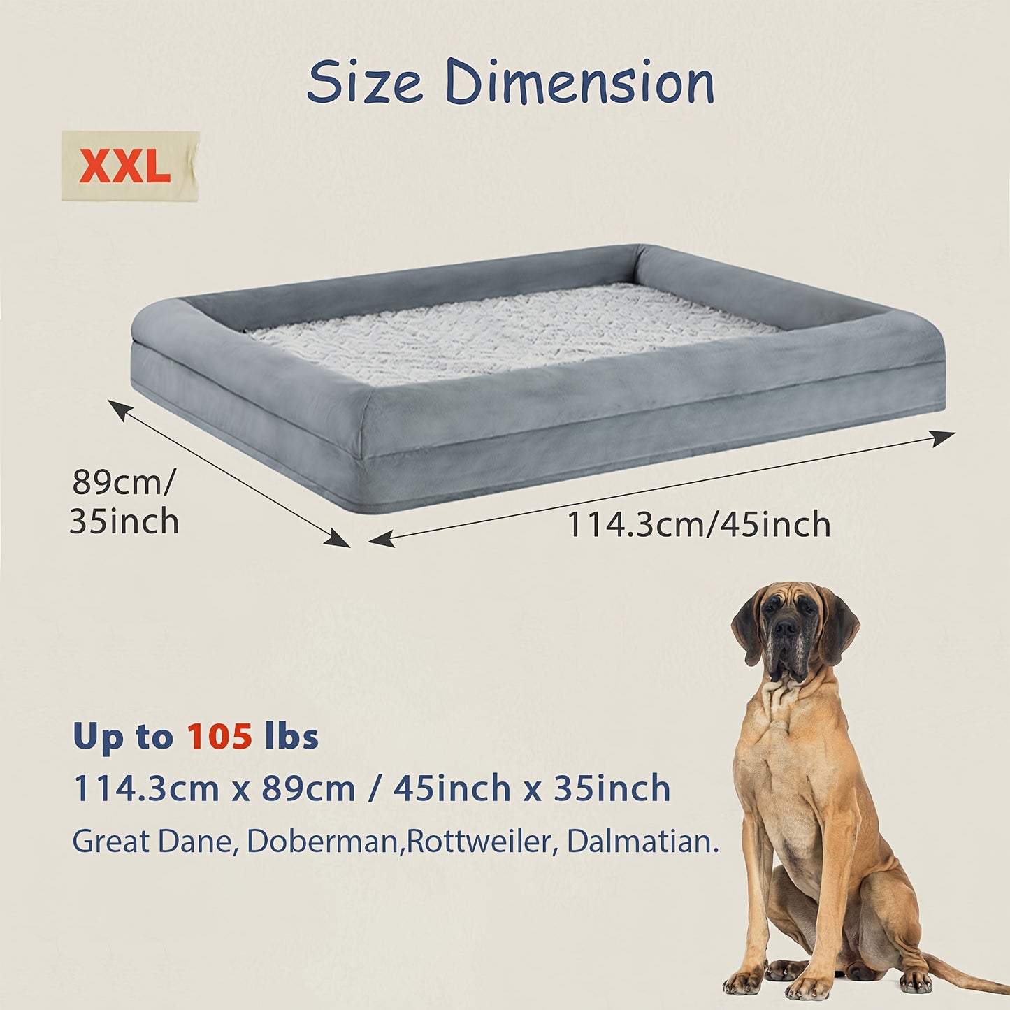 Magnolia Sofa Dog Bed, Removable And Washable Large Dog Bed  Soft Plush Dog Pad Surface, For Large, Medium, Small, Dogs.