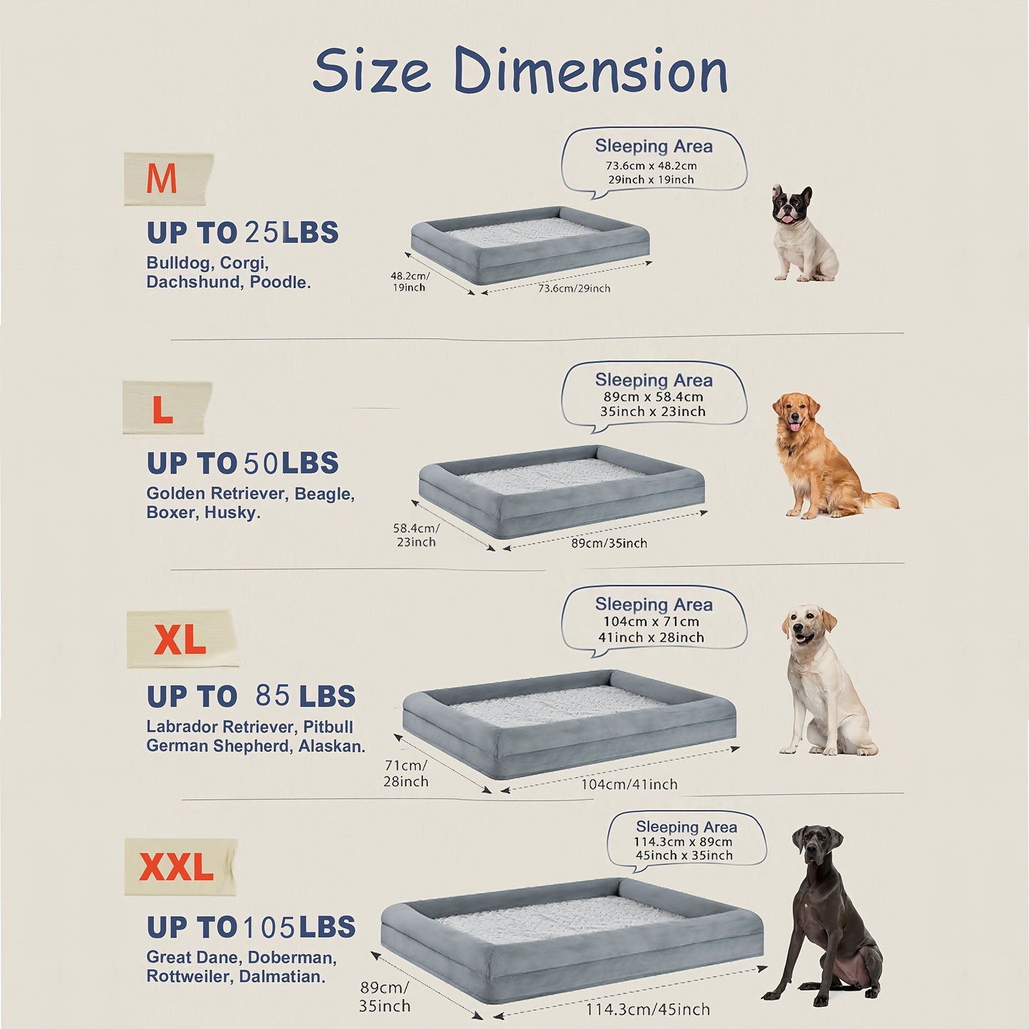 Magnolia Sofa Dog Bed, Removable And Washable Large Dog Bed  Soft Plush Dog Pad Surface, For Large, Medium, Small, Dogs.