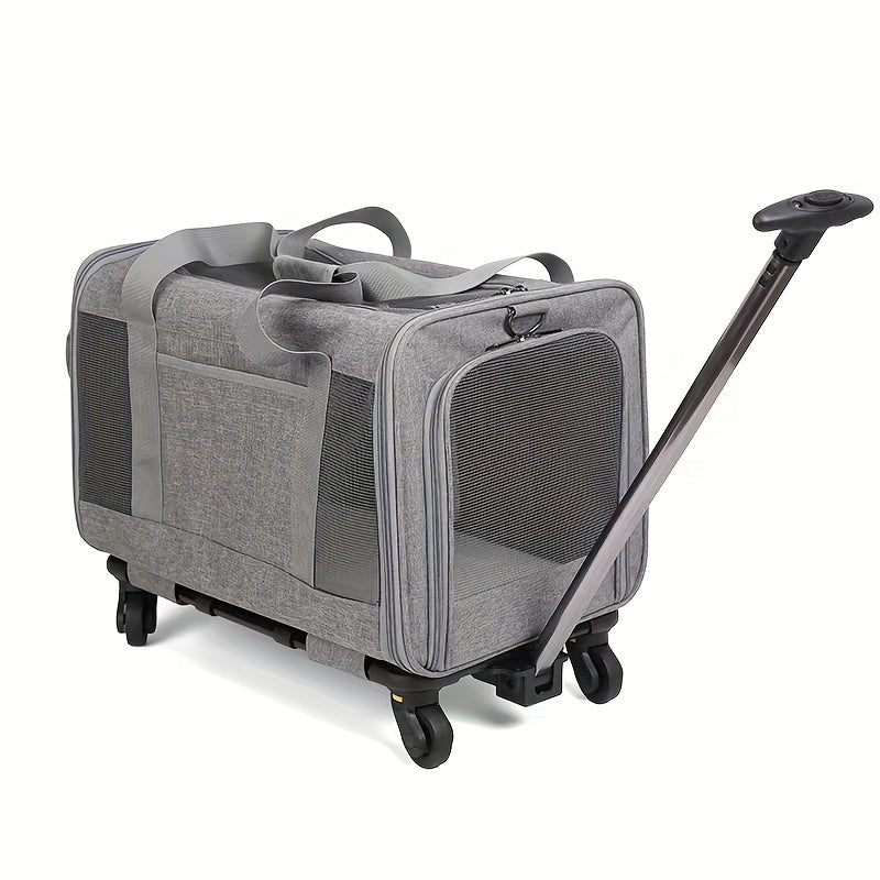 Extra Large Foldable Pet Travel Carrier with Detachable Design - Spacious & Secure Nylon Trolley Case